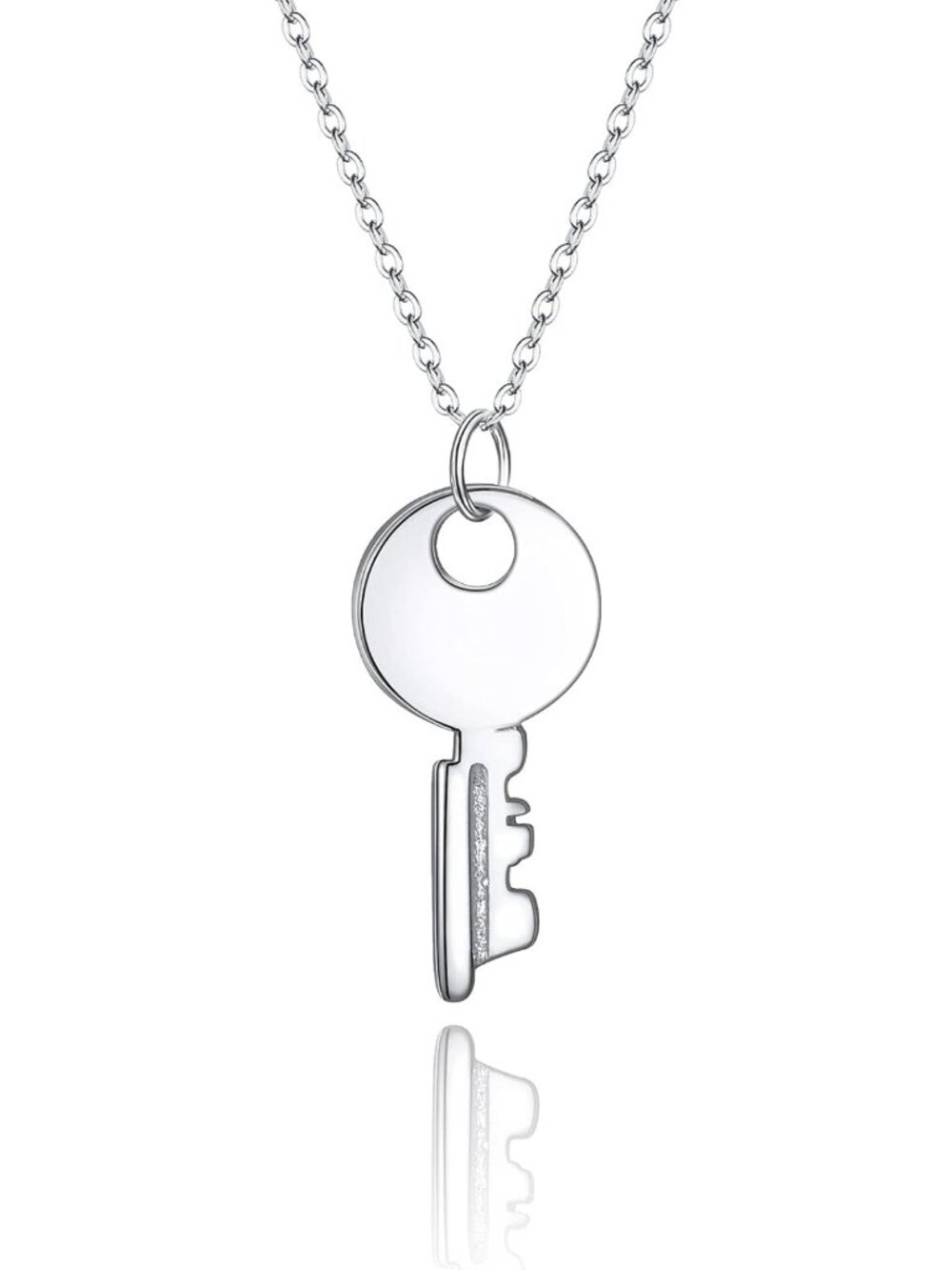 Personalized 925 Sterling Silver Key Pendant Necklace for Mom - Perfect Gift for